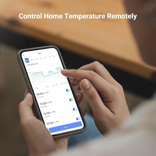 EZVIZ Válvulas Termostaticas WiFi Inteligente, Kit de 2 Termostatos de Radiador con A3 Puerta de Casa, Control de Calefacción Energética Eficiente, DIY Instalación, Automatización del hogar, T55 Kit - Image 3