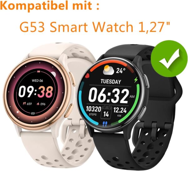Frgnie Protector de pantalla compatible con reloj inteligente AIMIUVEI G53 para mujer (3 unidades) de 1,27 pulgadas, dureza 9H, protector de pantalla de vidrio templado - Image 2