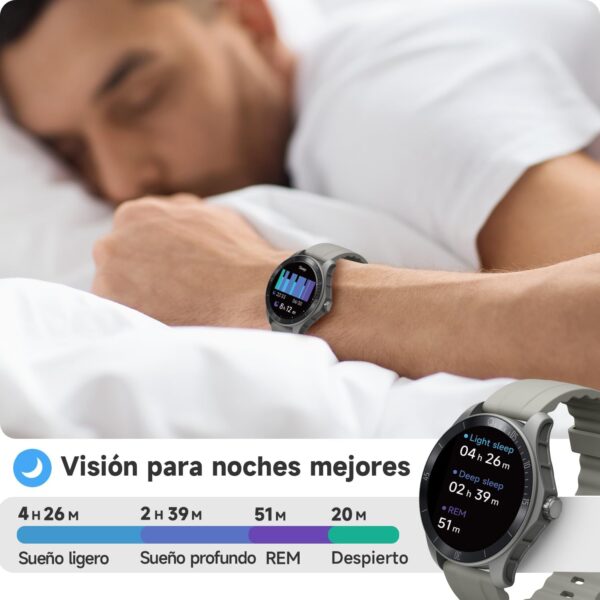 TOOBUR Reloj Inteligente Hombre, Smartwatch Alexa Incorporada 44mm Pantalla IP68 Impermeable con Llamada/podómetro/Seguimiento del Frecuencia Cardíaca/Sueño, para Android iOS - Image 5
