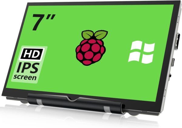 HAMTYSAN 7 Pulgadas Pantalla Monitor Portátil Externa 800x480 IPS Pequeño HDMI para Raspberry Pi 400/4/3/2/Zero/B/B+ Jetson Nano Win11/10/8/7 (No táctil)