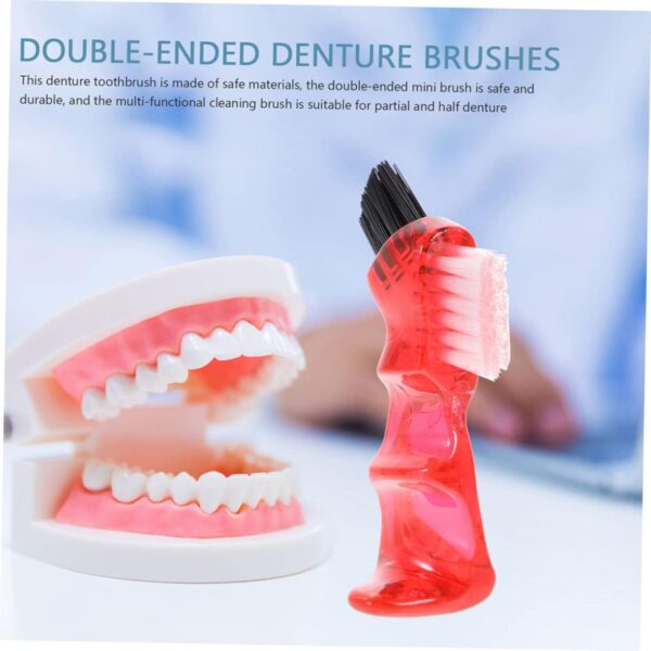 HAPINARY 3 Piezas Cepillo De Cepillos De Para Dentaduras Postizas Parcial Cepillos Para Limpieza De Dentaduras Postizas Mini Cepillo Viajar Adulto Polipropileno De Plástico - Image 6