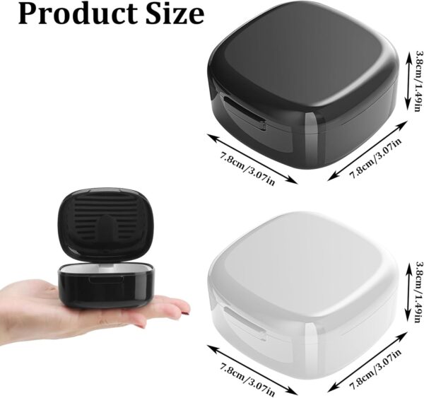 Porta aparato dientes 2 piezas caja aparato dientes caja para dentaduras dentales caja caja de almacenamiento para dentadura porta protector bucal porta bite dental para limpiar y almacenar prótesis - Image 2