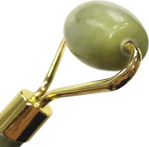 Gua Sha + Rodillo Facial Jade + Guía de Uso – 100% Natural – Masajeador Facial – Antiarrugas – Masajeador Ojos – Rodillo Masaje Relajante y Reafirmante (Set Jade) - Image 2