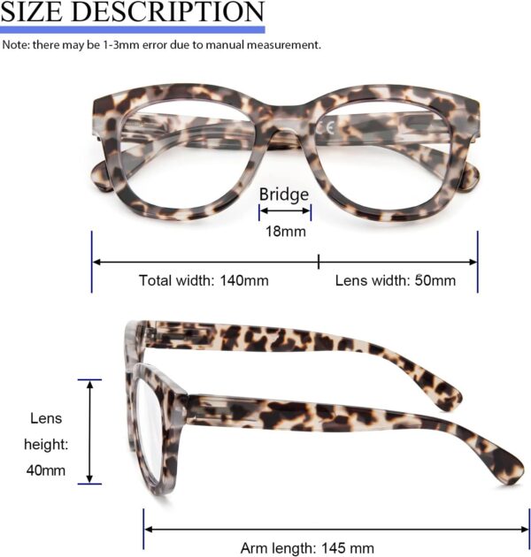 MMOWW Gafas de Lectura Redondas - Gafas de Lectura con Montura Redonda Anti Luz Azul Bisagras de Muelle Ordenador para Mujeres y Hombres (Tortuga gris, +1.5) - Image 4