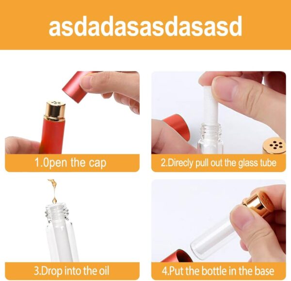 WBZOWRB 4 Piezas Inhalador Nasal, Inhaladores Nasales, Aluminio Buena Higroscopicidad Rellenables Para Aromaterapia Tubos De Aceite Esencial Varillas Vacías Aromáticas Con 4 Mechas De Algodón - Image 4