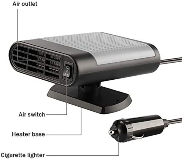 LIbgiubhy Calentador portátil para coche, ventilador de 150 W, 12 V, ventilador para parabrisas, calentador de coche, ventilador de coche, secador de calefacción - Image 6