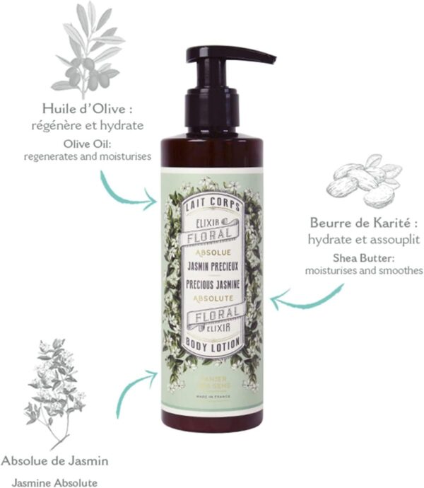 Panier des Sens - Crema Corporal Hidratante - Jazmín - para un Cuerpo Natural - Cuidado Corporal - Aceite de Oliva y Manteca de Karité - 97% Ingredientes Naturales - 250ml - Image 2