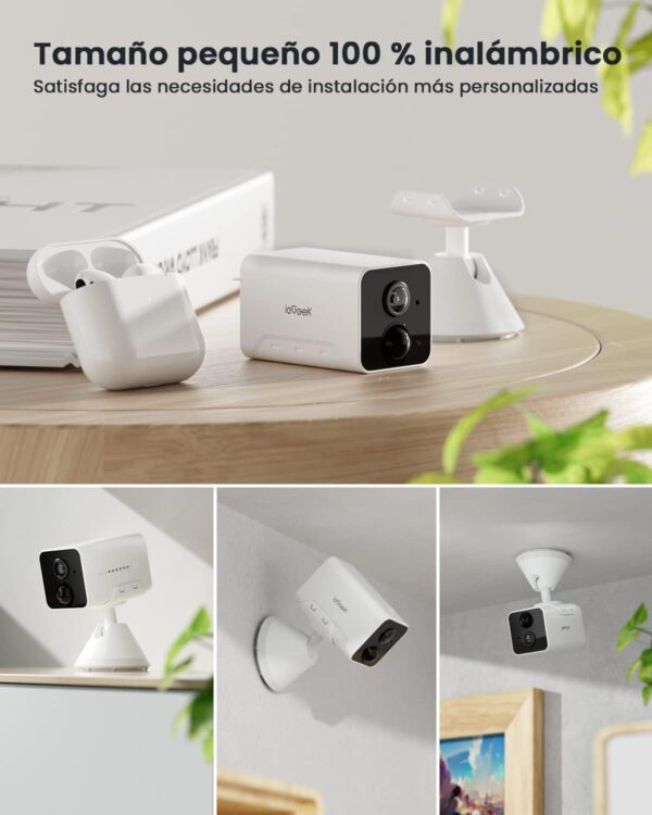 ieGeek Camara Vigilancia WiFi Interior sin Cables, 1080P Cámara Batería 2400 mAh(120 Días), Detección de Movimiento Humano PIR, Visión Nocturna Infrarroja, Audio de 2 Vias, Tarjeta Memoria/Nube - Image 7