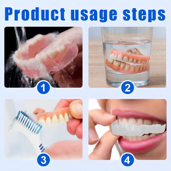VIUWIZE Paquete de 4 cepillos de dientes, cepillo para dentaduras postizas, cepillo de limpieza para dentaduras postizas, cepillo de limpieza para dentaduras postizas portátil - Image 4