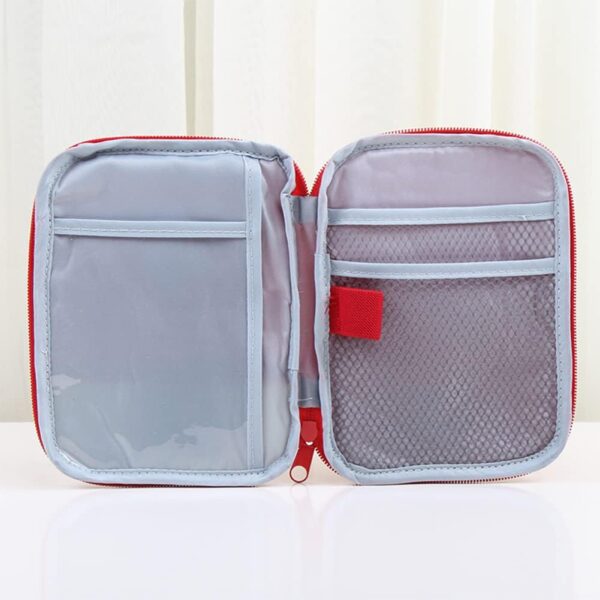 Kit De Primeros Auxilios De Viaje Portátil, Mini Botiquín de Medicina, Bolsa Médica Vacía, Rojo - Image 3