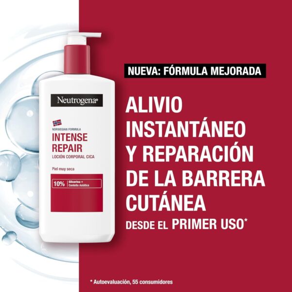 Neutrogena Fórmula Noruega Loción Corporal CICA Reparación intensa para piel seca (400 ml), crema hidratante corporal reparadora con centella asiática - Image 2