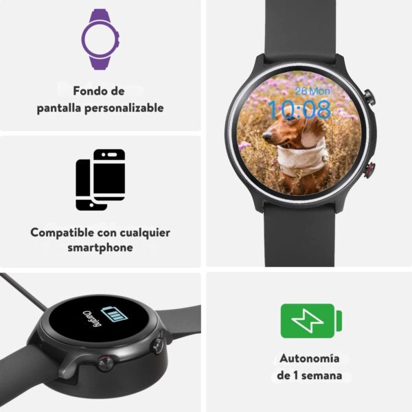 Doro Watch - Reloj Inteligente Mayores - Smartwatch Hombre y Mujer - Reloj Digital - Fitness - Pulsera Actividad - Reloj Seniores Resistente al Agua - Podómetro - Pulsómetro - Android y iOS (Negro) - Image 4