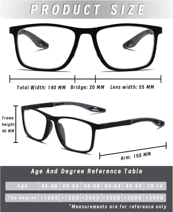 Hubeye 3 Pares Gafas de lectura deportiva para mujeres y hombres ultraligeras anteojos de lectura gafas anti luz azul 1.50 - Image 2