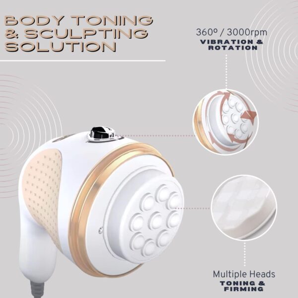VELFORM Masajeador Anticelulítico Eléctrico Vibratone Pro, 3000RPM, Masaje anticelulítico adelgazante, Piel más firme, Tonifica y relaja a la vez, Versatil, Libera tensión, 3 tipos de masajes - Image 2