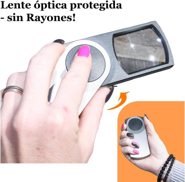 EasY Magnifier Lupa de Bolsillo con Luz LED 3X movil; Lupas pequeña para Manualidades Profesional; Lupa de Mano Niños iluminada para Leer; Regalos para Personas Mayores e Infantil - Image 6