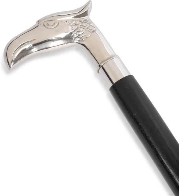 Ajuny - Bastones de madera para hombres y mujeres mayores, perilla decorativa cromada, bastón formal