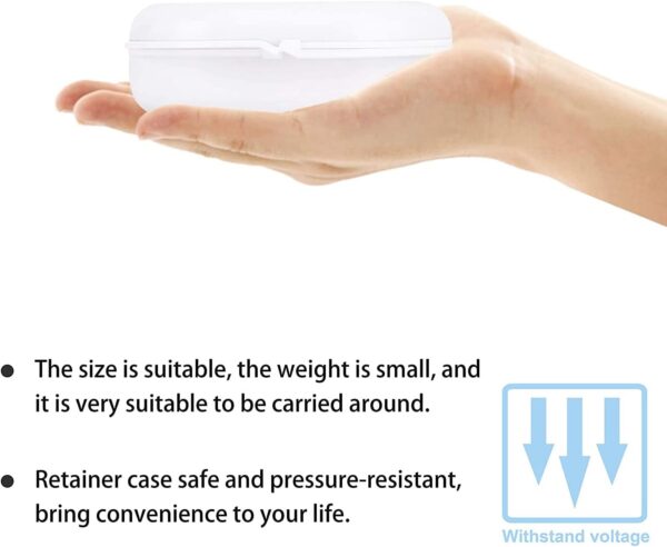 AidShunn Retainer Box Denture Cleaner Invisalign Case Teeth Retainers Denture Bath Slim Orthodontic Dental Case for Bleaching Trays,Mouth, Guard, Brace, Ear Plugs, Chewies Invisalign - Image 4
