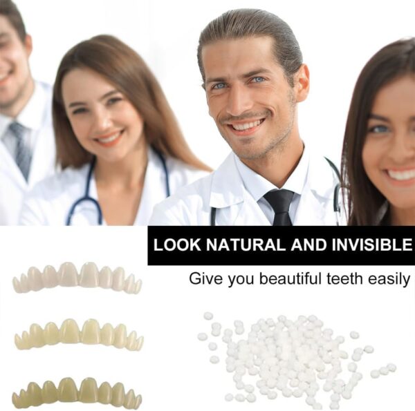 Dientes de Carillas Cosméticas, Dentaduras Postizas Instantáneas, Dentaduras Temporales, 2 Pares Carillas Dentales, Carillas Falsa, Postizos de Superior E Inferior Dientes, Cepillos Interdentales - Image 5