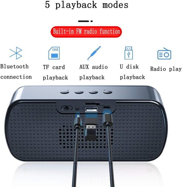 ZXQZ Altavoces portátiles Altavoces Bluetooth, Mini Altavoz Inteligente Inalámbrico Impermeable Portátil, Coche Super Subwoofer bocinas (Color : Black) - Image 6