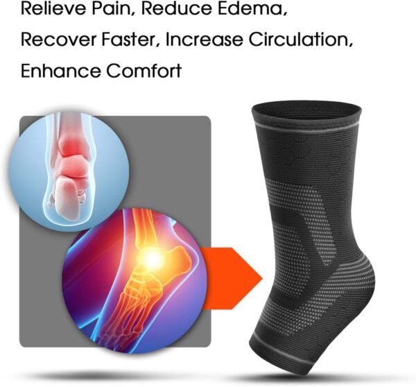 Awenia Tobilleras Deportivas de Compresión Tobillera Estabilizadora para Esguince de Tobillo Fascitis Plantar, Soporte de Tobillos Tobillera Proteccion para Hombre y Mujer - Image 5