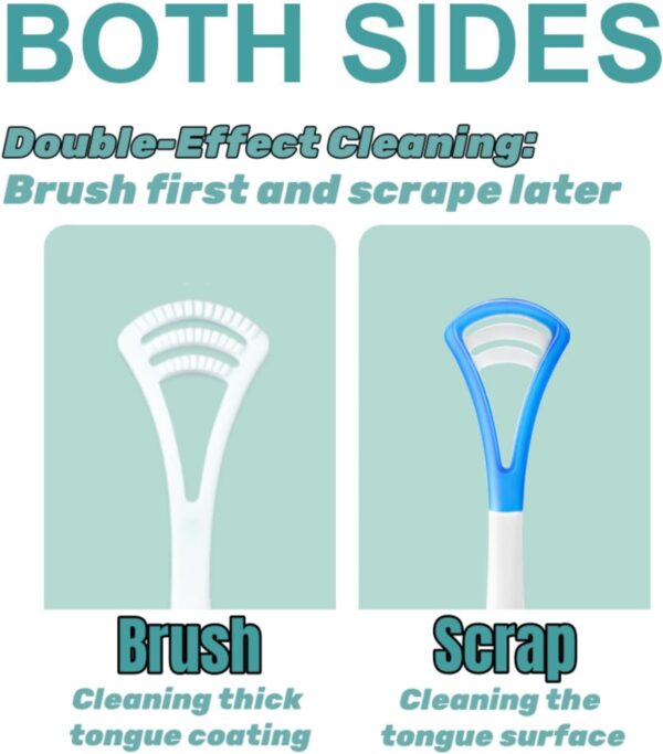 Cepillo de Limpieza de Dentadura, Cepillo para Dentaduras Postizas, Cerdas de Varias Capas, Cepillo Dientes para Cuidado Dentaduras Postizas (Morado + Naranja + Verde + Azul, 6 Piezas) - Image 3