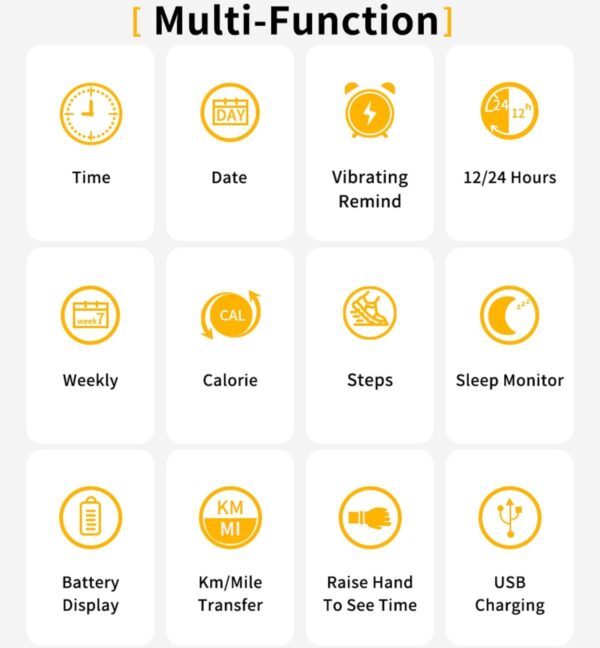 Reloj con podómetro, contador de pasos, calorías, monitor de sueño, reloj despertador IP67, resistente al agua, para adultos, niños y personas mayores - Image 8