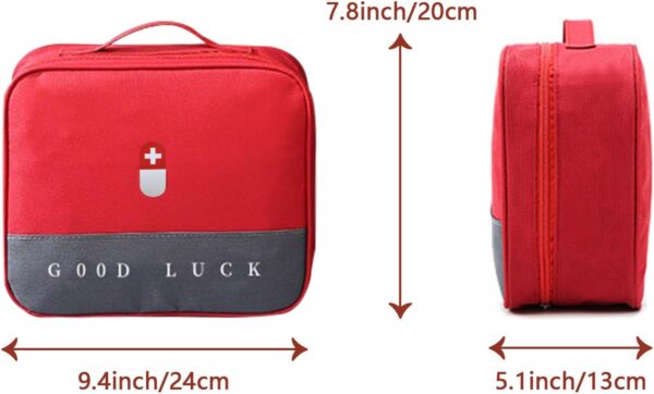 Wesoke Bolsa de primeros auxilios, color rojo, bolsa de almacenamiento médico vacía, kit médico de supervivencia, portátil, grande, bolsa de suministros médicos de emergencia para el hogar, camping, - Image 2