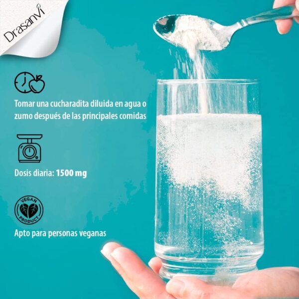 DRASANVI Carbonato de magnesio PURO | Contribuye al funcionamiento normal de huesos, dientes, músculos y sistema nervioso | Disminuye el cansancio y la fatiga | 200grs de polvo=166 dias - Image 6