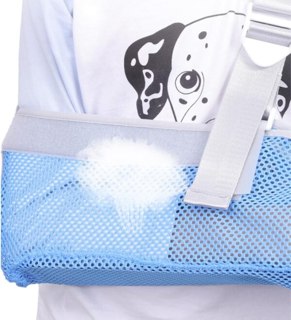 EOYVAIL Cabestrillos y soporte de brazos,Soporte para brazo para niños, soporte para brazo para niños, cabestrillo para muñeca, codo, brazo, dislocación de hombro (azul claro, XL) - Image 5