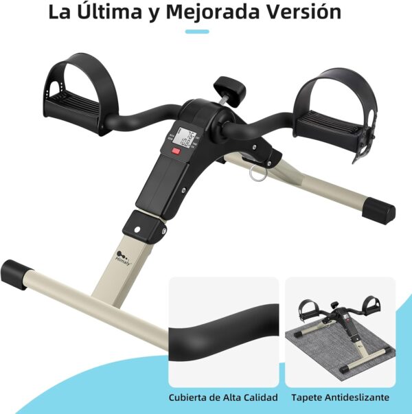 himaly Mini Bicicleta de Ejercicio Plegable Portátil para el Hogar Pedal Ejercitador Gimnasio Fitness Brazo Pierna Entrenamiento Resistencia Ajustable con Pantalla LCD para Mujeres y Hombres - Image 8