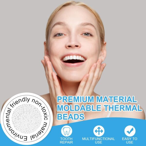 ACWOO Perla Dental, Dientes falsos moldeables temporales, Reemplazos de Dientes Temporales, 50g Perlas de Reparación de Dientes Temporales para Dientes Rotos Faltantes, Material de Relleno de Dientes - Image 3