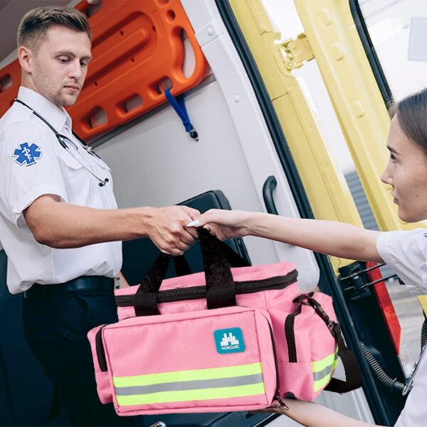 Mobiclinic, Bolsa asistencia sanitaria ligera, Bolsa de Rescate Profesional, Capacidad de más de 21 litros, con Asas reforzadas, Bandas reflectantes, Amplia, Resistente, Rosa - Image 7