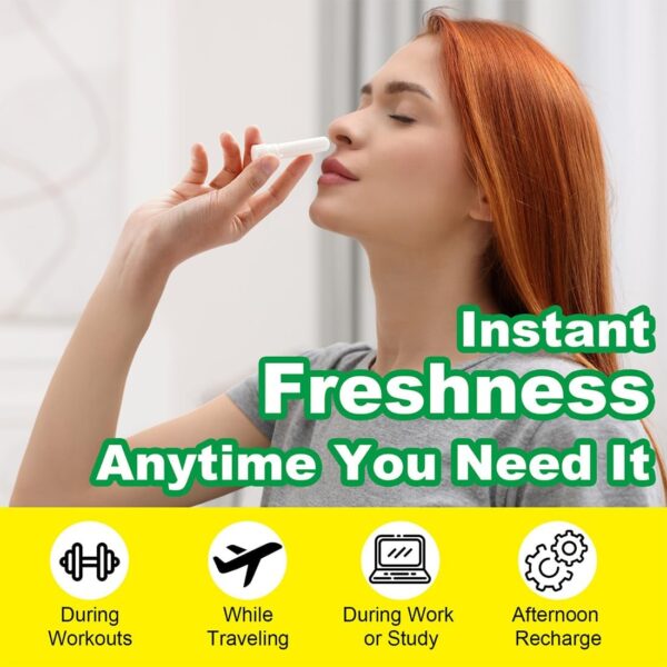 FEQDWOX 20 Piezas Inhaladores Nasales, Buena Higroscopicidad, Rellenables para Aromaterapia, Tubos de Aceite Esencial, Varillas Vacías Aromáticas con 20 Mechas de Algodón - Image 3