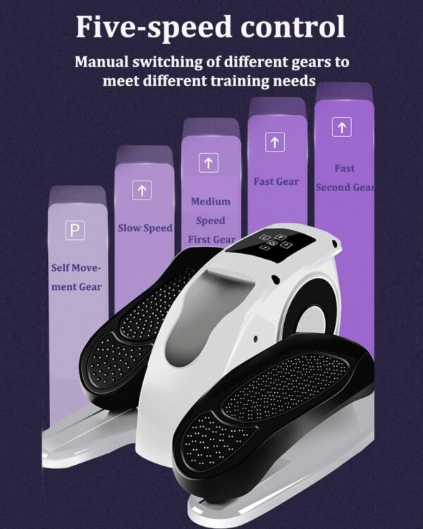 Ejercitador de piernas multifuncional, entrenador de pedal eléctrico, andador de circulación de movimiento automático de pies con control de 5 velocidades y pantallas LCD, para personas mayores en el - Image 3