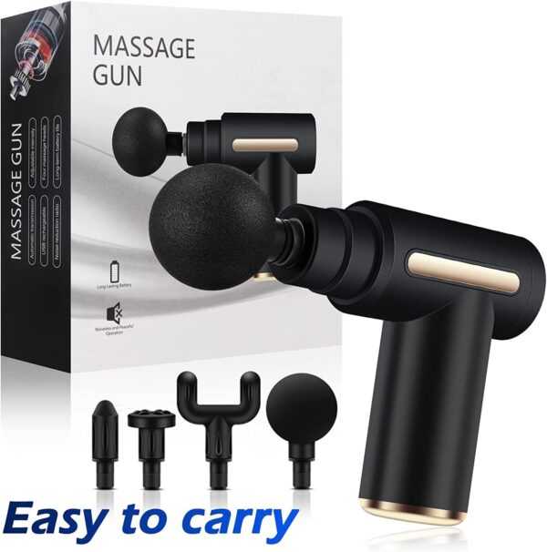 Mini Pistola de Masaje Muscular, Uplayteck Masajeador Muscular Portátil 35DB Ultra Silencioso con 6 Velocidades, 4 Cabezales de Masaje, Masajeador de Mano para Relajar Los Músculos Aliviar - Image 8