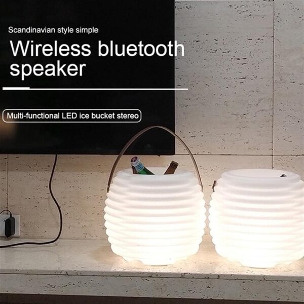 Altavoces portátiles Altavoces Inalámbricos Inteligentes para Exteriores, Luz de Noche LED Impermeable, Subwoofer Portátil Casero Del Cubo de Hielo Del Almacenamiento, para Fiesta Restaurante KTV boci - Image 2