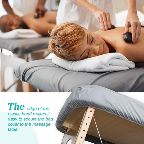 Luriseminger 2pcs Funda para Camilla de Masaje con Orificio Facial, 70 x 190cm Lavable Funda de Cama de Masaje, Funda para Mesas de Cosméticos y Bancos de Terapia - Image 4
