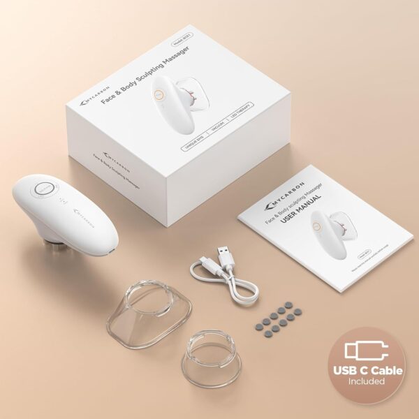 MYCARBON Masajeador de Ventosa Para Reafirma La Piel y Favorece La Circulación Sanguínea, Masajeador Eléctrico con 3 Niveles de Masaje de Ventosas 6 Niveles EMS y Luz Roja, Drenaje Linfático - Image 8