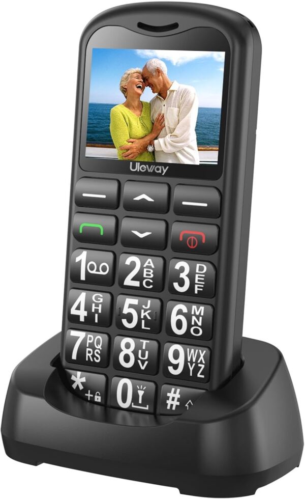 CHAKEYAKE Telefono Movil para Mayores Libre con Teclas Grandes, Doble SIM gsm Teléfono Móvil Basico con SOS Botón | Base de Carga | Fácil de Usar para Ancianos (Negro)