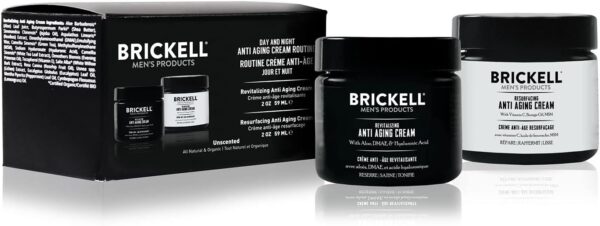 Brickell Men's Day and Night Anti Ageing Cream Rutina, Natural y Orgánica, Sin Perfume