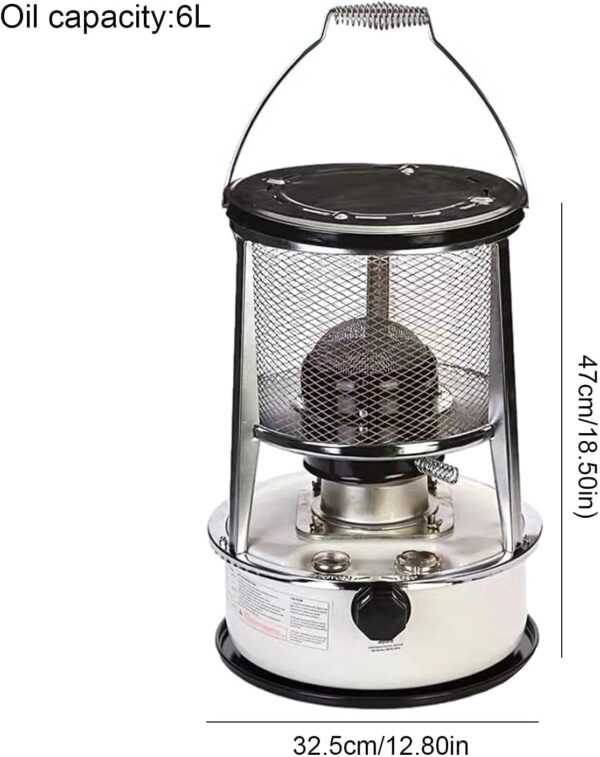 FDSAD Calentadores de queroseno para interiores, calentadores al aire libre para camping, tienda de acero inoxidable portátil, calefacción eficiente, calentador compacto para sala de oficina, 6L - Image 4
