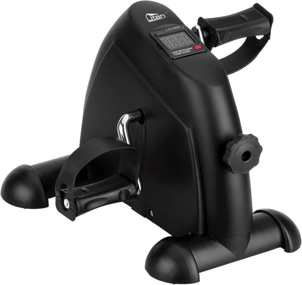 Uten Mini Pedal de Ejercicio Estaticos para Bicicleta de Ejercicio para Brazos y Piernas con Pantalla LCD y Resistencia Ajustable Ciclo de Resistencia （Negro）