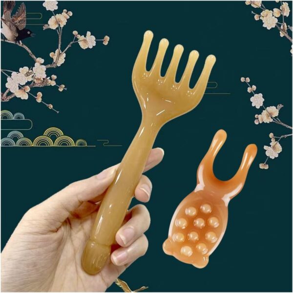 Peine Gua Sha,2 piezas Peine multiusos para masaje Masajeador Facial Gua Sha tabla de resina Gua Sha para cuero cabelludo y todo el cuerpo - Image 7