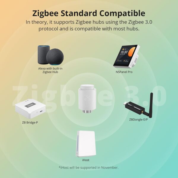 SONOFF Cabezal Termostático Inteligente Zigbee para Válvula Termostática de Radiador 4pcs. Regulador de Temperatura, Pantalla LED, Requiere Zigbee 3.0 Hub. Control por Voz, Alexa y Google - Image 7
