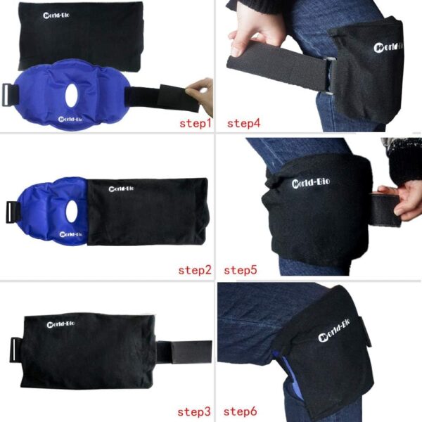 Bolsa de Hielo para Lesiones de Rodilla, Paquete Frío Reutilizable y Flexible con Envoltura, Terapia de Frío y Calor para Aliviar Dolor tras Cirugía, Artritis, Hinchazón, Esguince- 11.5'' x 7'' - Image 4