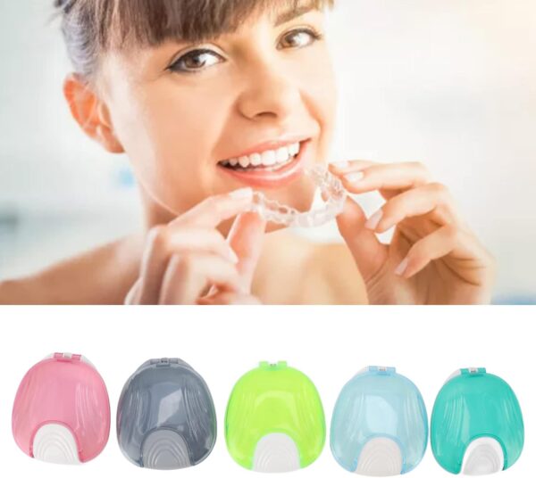 BORDSTRACT Estuche Para Retenedores De Ortodoncia, 5 Piezas Caja De Almacenamiento De Protectores Bucales Para Dentaduras Portátiles De Viaje Para Adultos Extraíbles, Contenedor De Protectores Bucales - Image 3
