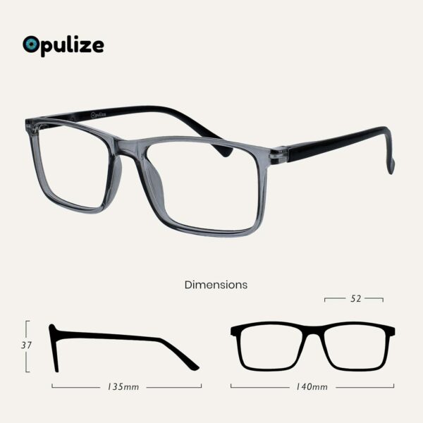 OPULIZE Pulize Ink Pack 2 Gafas de Lectura Grande Transparentee Ink Pack 2 Gafas De Lectura Grande Transparentee Gris Hombres Mujeres Bisagras Resorte Rr4-7 +1,50 Unisex adulto (Pack de 1) - Image 2