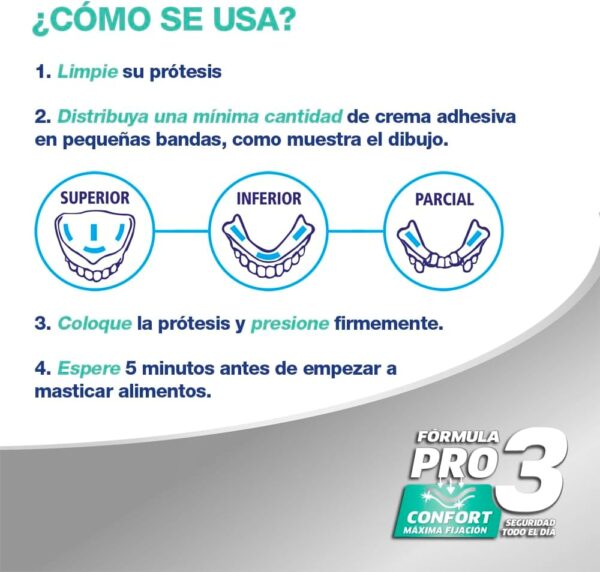 Urgo Novafix - Pro3 Confort Sin sabor - Crema adhesiva dentaduras postizas 40 g - Image 3
