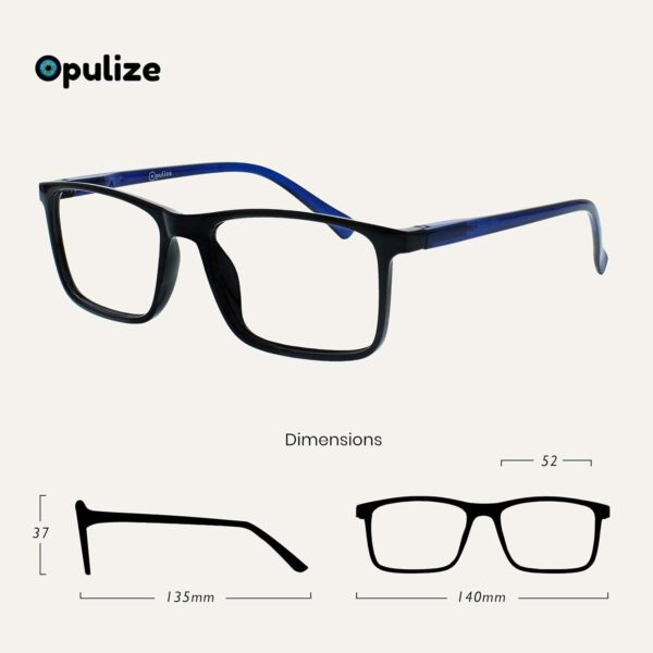 OPULIZE INK Gafas de Lectura - Pack de 3 - Montura Rectangular Grande - Hombre Mujer - Bisagras de Muelle - RRR4 - Image 2