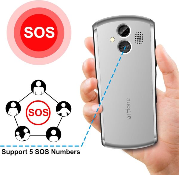 artfone 4G Volte Teléfono Móvil para Personas Mayores Teclas Grandespara Mayores, Senior Móviles con SOS Botón, 2.4 Pulgadas, con una Base de Carga, Fácil de Usar para Ancianos - Image 2